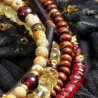 Armband aus Granat, Citrin, Landschaftsjaspis und Holz