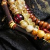 Armband aus Granat, Citrin, Landschaftsjaspis und Holz