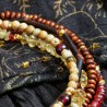 Armband aus Granat, Citrin, Landschaftsjaspis und Holz