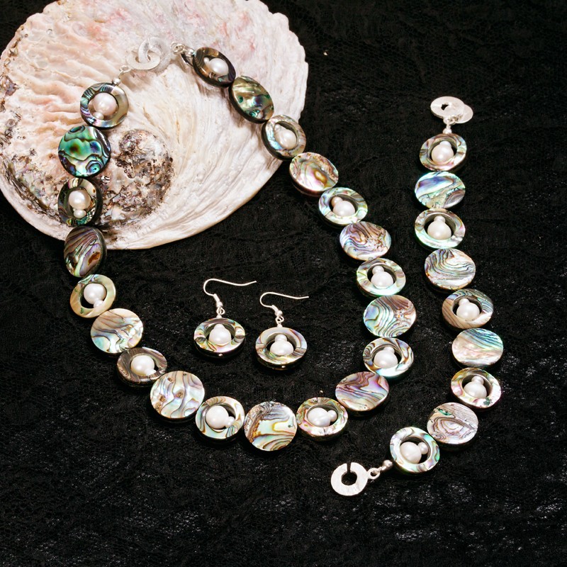 Schmuck-Set aus Perlmutt und Zuchtperlen