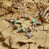 Armband aus Flower- und Landschafts-Jaspis, versteinertem Holz, Türkis und Keramik