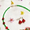 Schmuck-Set Mutschekiepchen, Detailansicht der Ohrringe und des Kettenverschlusses