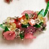 Schmuck-Set Mutschekiepchen, Nahaufnahme der Blütenperlen im Zentrum der Kette