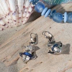Schmuck-Set Yemayá, Detalansicht der Ohrringe Schmuck-Set Yemayá, Detalansicht der Ohrringe
