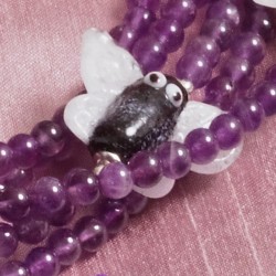 Halskette Lavendel mit Besuch, Detailansicht der Schmetterlinge aus Glas
