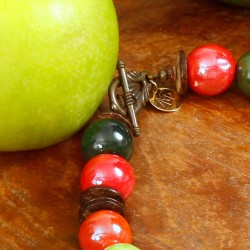 Halskette Äpfel & Papaya, Detailansicht vom Kettenverschluß