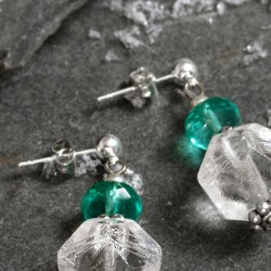 Ohrringe Gletschereis, Detailansicht der Ohrstecker Ohrringe Gletschereis, Detailansicht der Ohrstecker