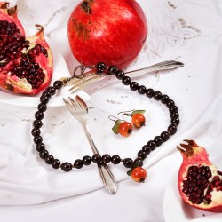 Schmuck-Set GranatApfel, Gesamtansicht Schmuck-Set GranatApfel, Gesamtansicht
