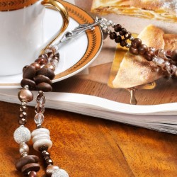 Schmuck-Set Cappucchino Bar, Detailansicht vom Kettenverschluß Schmuck-Set Cappucchino Bar, Detailansicht vom Kettenverschluß