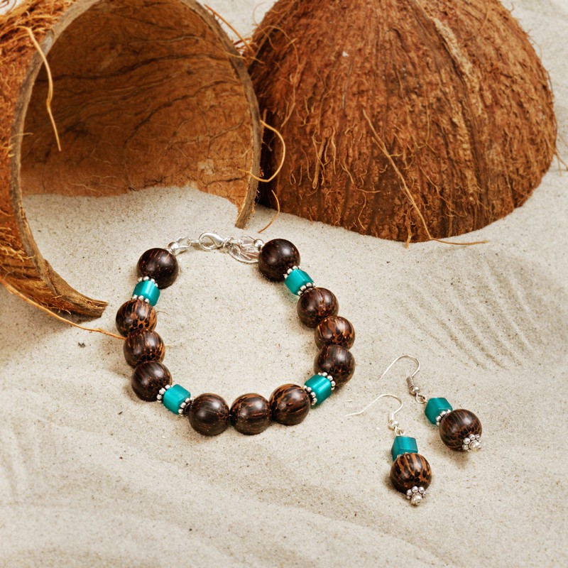 Schmuck-Set Palmen am Strand, Gesamtansicht