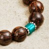 Schmuck-Set Palmen am Strand, Nahaufnahme Polariswürfel und Kokosholzperlen