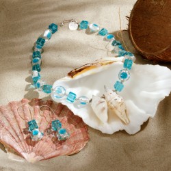 Schmuck-Set Blaue Lagune, Gesamtansicht Schmuck-Set Blaue Lagune, Gesamtansicht