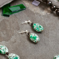 Schmuck-Set Mosaik, Detailansicht der Ohrringe Schmuck-Set Mosaik, Detailansicht der Ohrringe