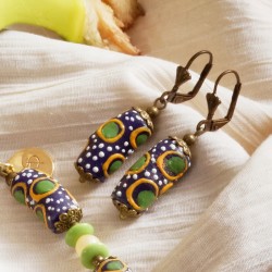 Schmuck-Set Kumasi, Detailansicht der Ohrringe Schmuck-Set Kumasi, Detailansicht der Ohrringe