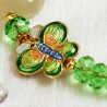 Armband White Onyx, Nachaufnahme eines Cloisonné-Schmetterlings
