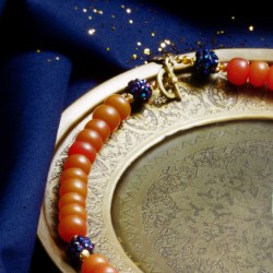 Halskette Indische Nacht, Detailansicht vom vergoldeten Ring-Stab-Verschluß