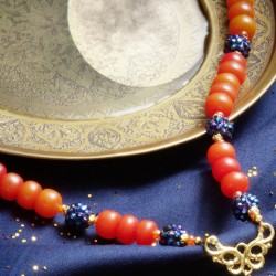Halskette Indische Nacht, Detailansicht vom Mittelteil der Kette