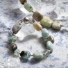 Schmuck-Set Glacier, Nahaufnahme vom Armband aus Aquamarin und Fluorit-Würfeln