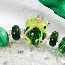 Halskette Froschkönig, Nahaufnahme Lampenperle "Frosch"