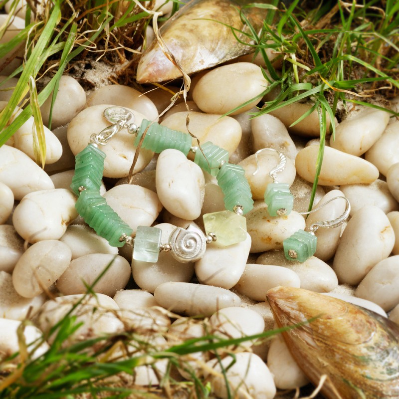 Schmuck-Set Najade, Gesamtansicht von Armband und Ohrringen