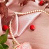 Halskette Rosenäpfel, Detailansicht vom Hakenverschluß und der Kette hinten