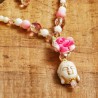 Schmuck-Set Tiantai, Nahaufnahme vom Kettenanhänger, einem Buddhakopf aus Howlith