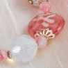 Armband Rosa & Weiß, Nahaufnahme der Glasperlen