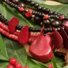 Halskette Dschungelgeheimnis, Nahaufnahme Tagua Herz-Anhänger