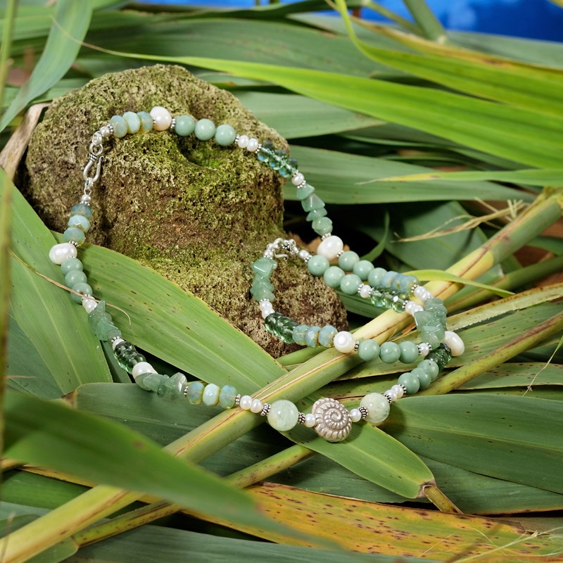 Schmuck-Set Aquarius, Gesamtansicht von Halskette und Armband