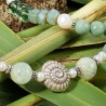Schmuck-Set Aquarius, Nahaufnahme der Schneckenperle aus Sterlingsilber