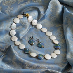 Schmuck-Set á la Monet, Gesamtansicht von Halskette und Ohrringen