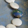 Schmuck-Set á la Monet, Nahaufnahme der Lampwork- und Zuchtperlen rechts