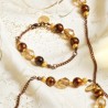 Schmuck-Set Cognac und Champagner, Detailansicht vom Armband