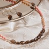 Schmuck-Set Smoked Salmon, Detailansicht von Kette und Ohrringen