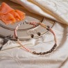 Schmuck-Set Smoked Salmon, Gesamtansicht von Halskette und Ohrringen
