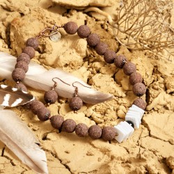 Schmuck-Set Rapa Nui, Gesamtansicht von Halskette und Ohrringen Schmuck-Set Rapa Nui, Gesamtansicht von Halskette und Ohrringen