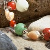 Armband Wald und Meer, Detailansicht links Perlmutt, Unakit, Carneol, Zitronenchrysopras
