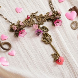 Longkette Schlüssel zum Herzen, Nahaufnahme vom Vorderteil der Kette