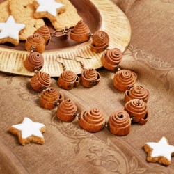 Schmuck-Set Zimt, Gesamtansicht von Halskette und Ohrringen