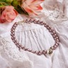 Halskette Estelle, Muschelkernperlen und perlenbesetzter Sterlingsilber-Anhänger, Gesamtansicht