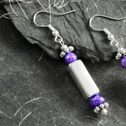 Ohrringe Silberbarren, Nahaufnahme vom linken Ohrring