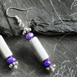 Ohrringe Silberbarren, Nahaufnahme vom rechten Ohrring