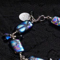 Schmuck-Set Mystic aus böhmischen Glasperlen, Detailansicht vom Armbandverschluß