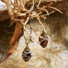 Schmuck-Set Chomolungma aus Lava, Achat und Apfelkoralle, Nahaufnahme der Ohrringe