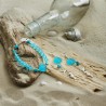 Schmuck-Set Meerglas, Armband und Ohrringe aus mattierten Glasperlen, Perlmutt und versilberten Metallelementen, Gesamtansicht