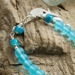 Schmuck-Set Meerglas, Nahaufnahme vom Verschluß des Armbands