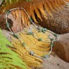 Schmuck-Set Turtle, Halskette und Armband aus Aquamarin, afrikanischer Jade, Aventurin sowie Stiftperlen und Rocailles