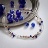 Halskette aus Glas-, Cloisonné- und Zuchtperlen