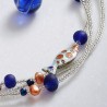 Halskette aus Glas-, Cloisonné- und Zuchtperlen